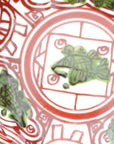 錦魚紋桔梗渕小皿