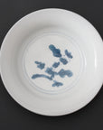 [Bunshogama] 5-inch warped plate with dyed flowers