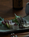 【本村ワタル】藁灰釉鉄流し焼物皿