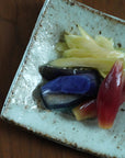 【本村ワタル】藁灰釉角皿　小