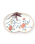5-inch plate with ink-filled treasures and flowers and birds pattern