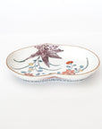 5-inch plate with ink-filled treasures and flowers and birds pattern
