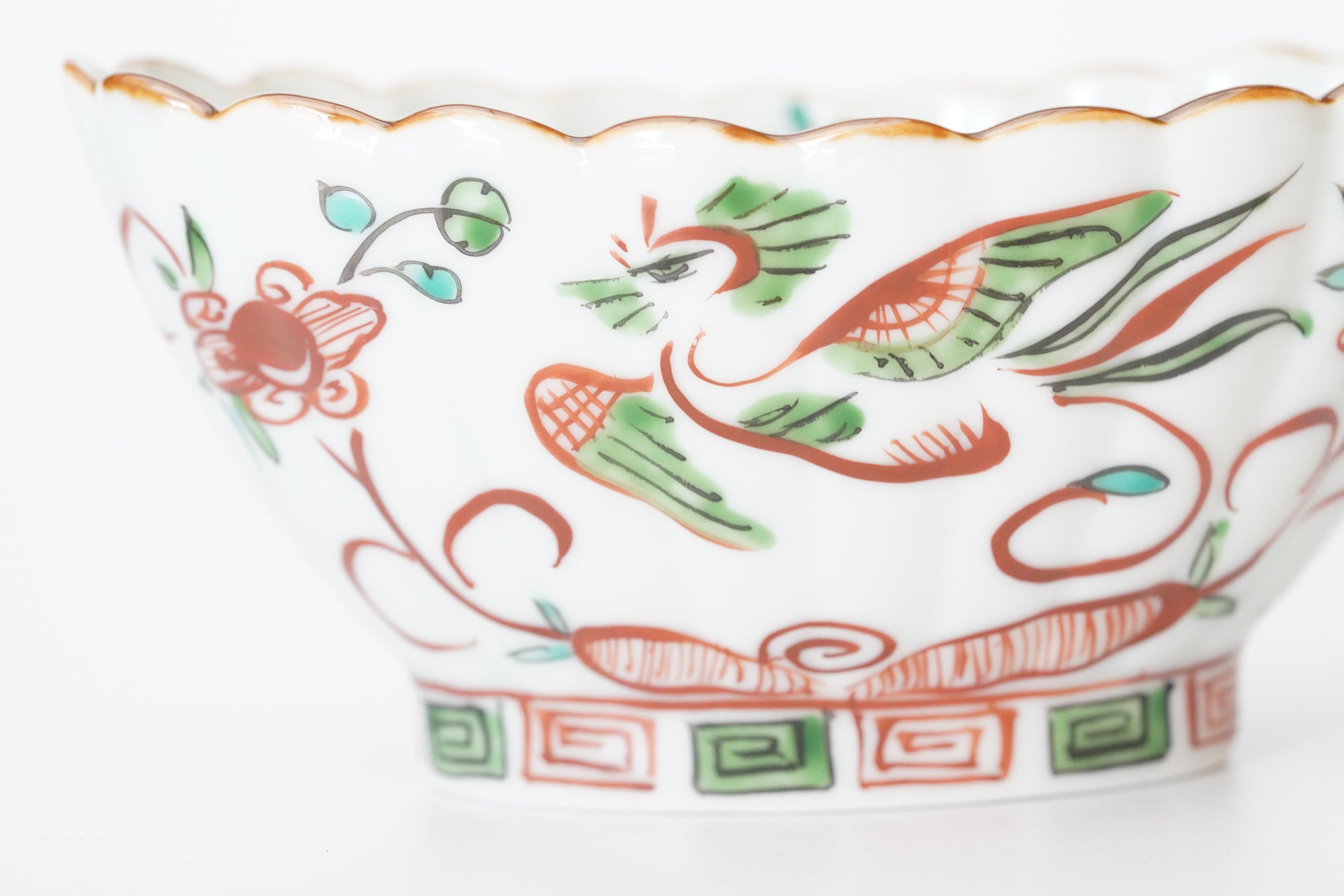 墨弹宝字花鸟文五寸盘