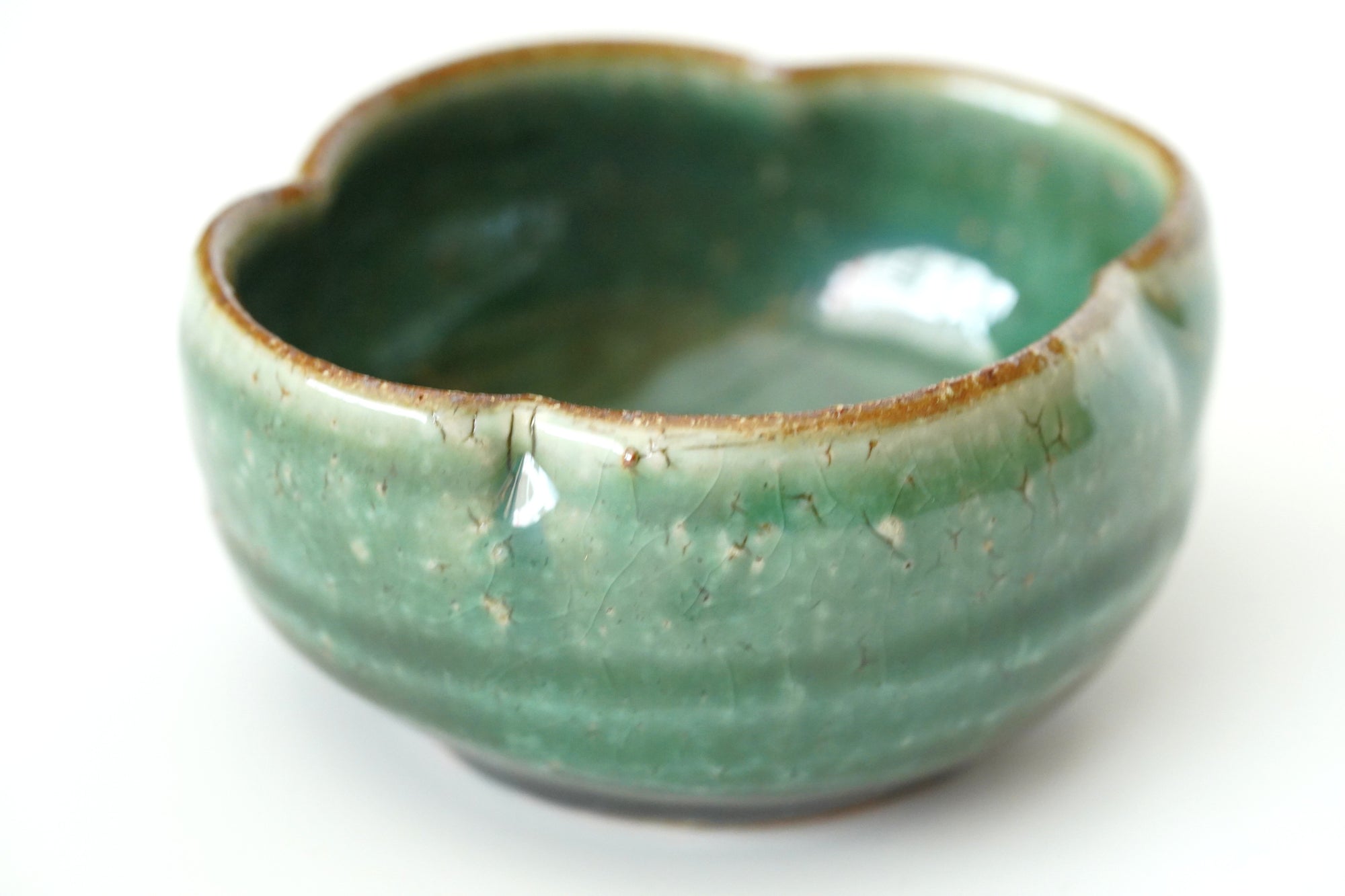 【工藤和彦】緑粉引木瓜豆鉢