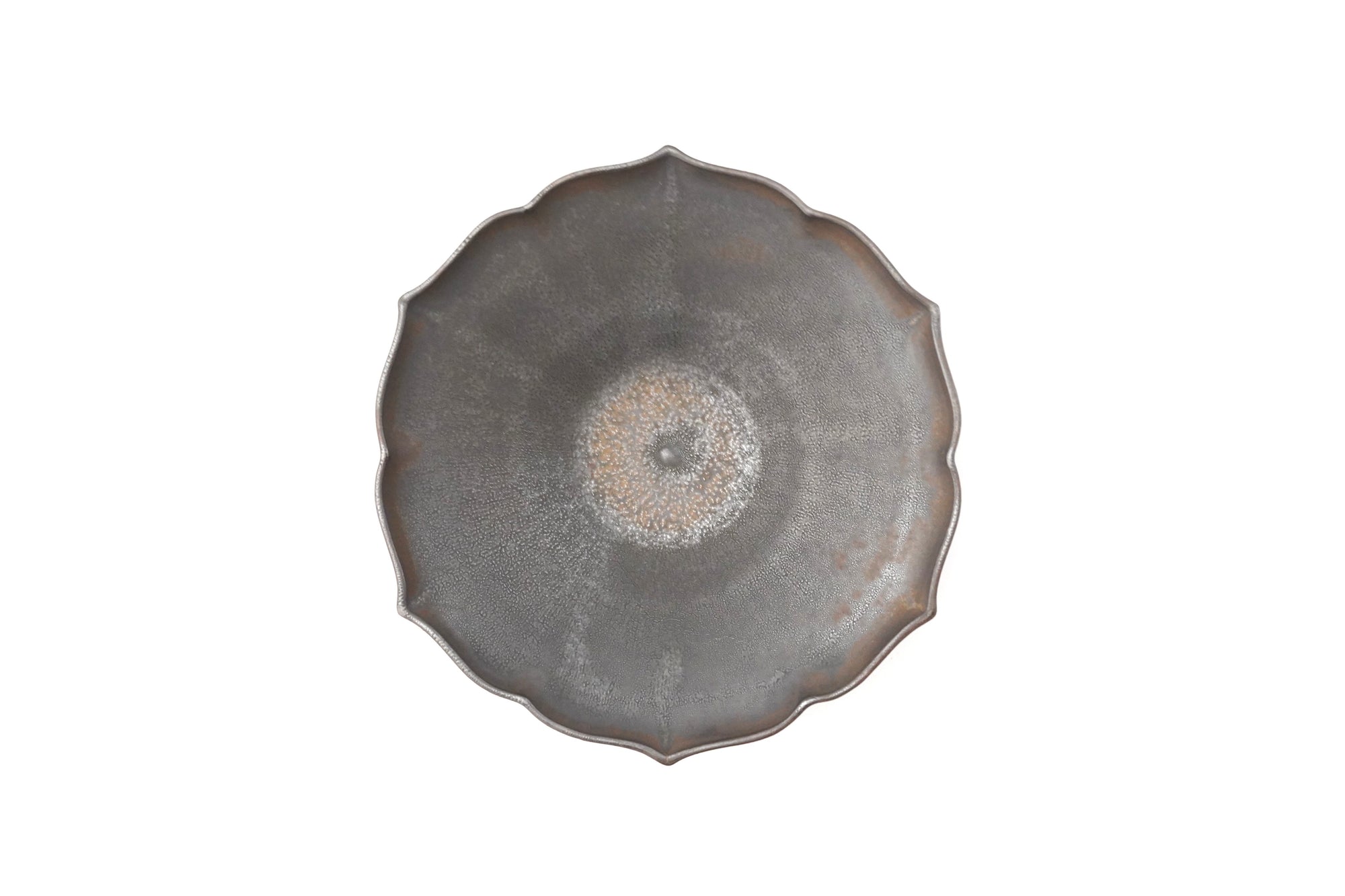 【Hideki Yamamoto】Kuro-yu flower-shaped morning glory bowl Small
