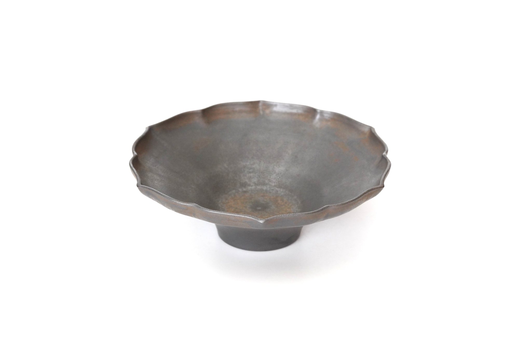 【Hideki Yamamoto】Kuro-yu flower-shaped morning glory bowl Small