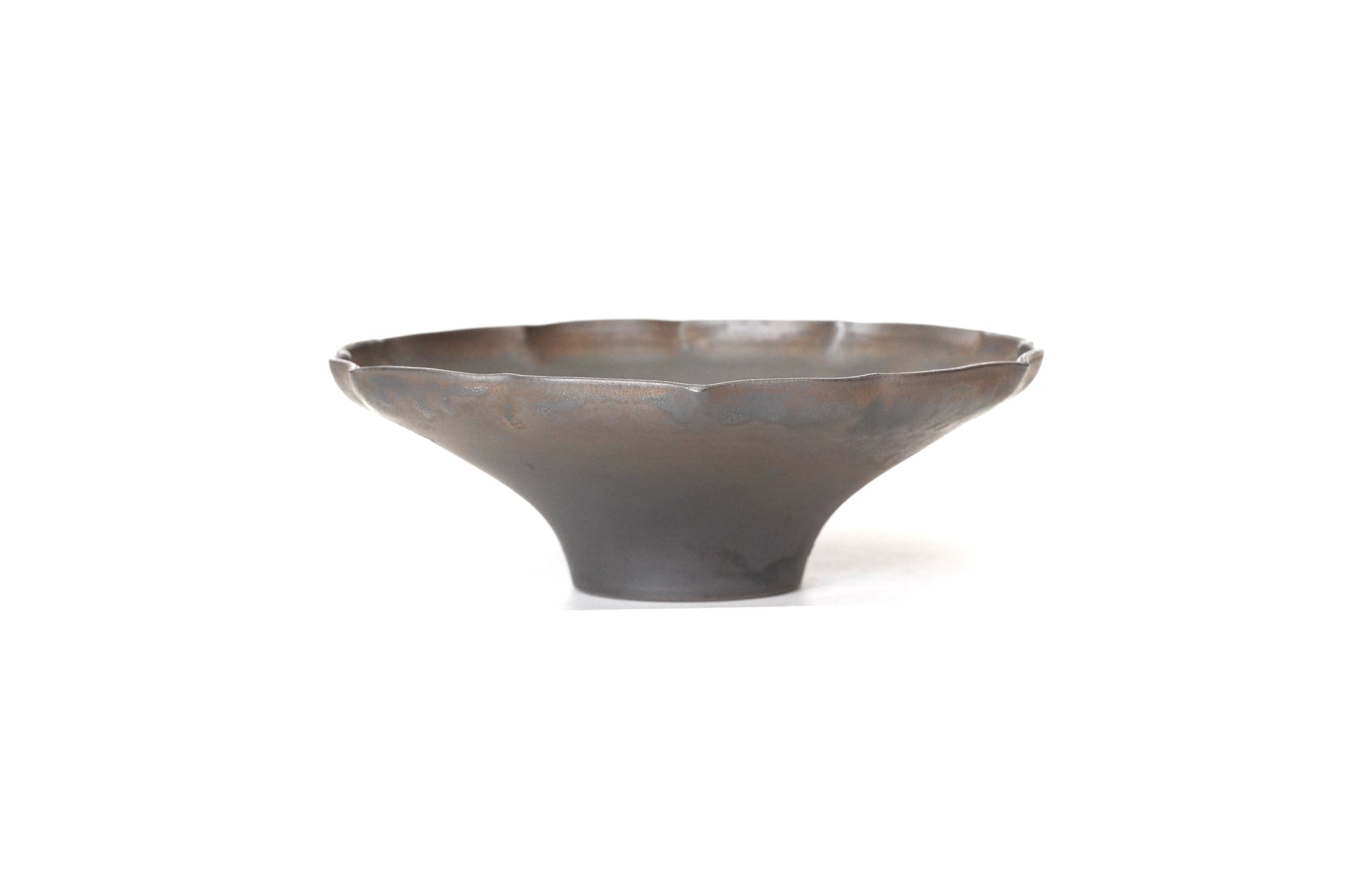 【Hideki Yamamoto】Kuro-yu flower-shaped morning glory bowl Small
