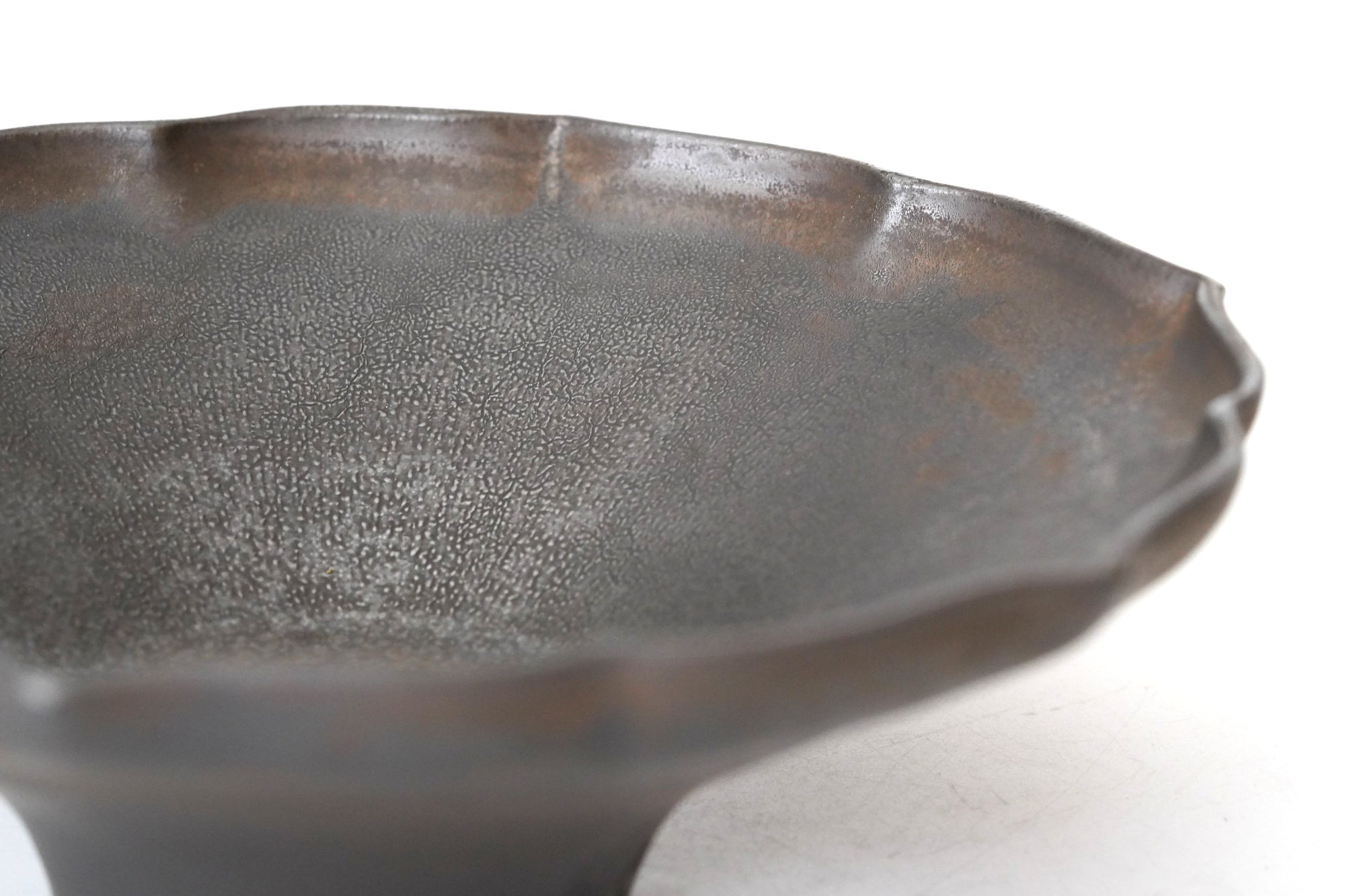 【Hideki Yamamoto】Kuro-yu flower-shaped morning glory bowl Small
