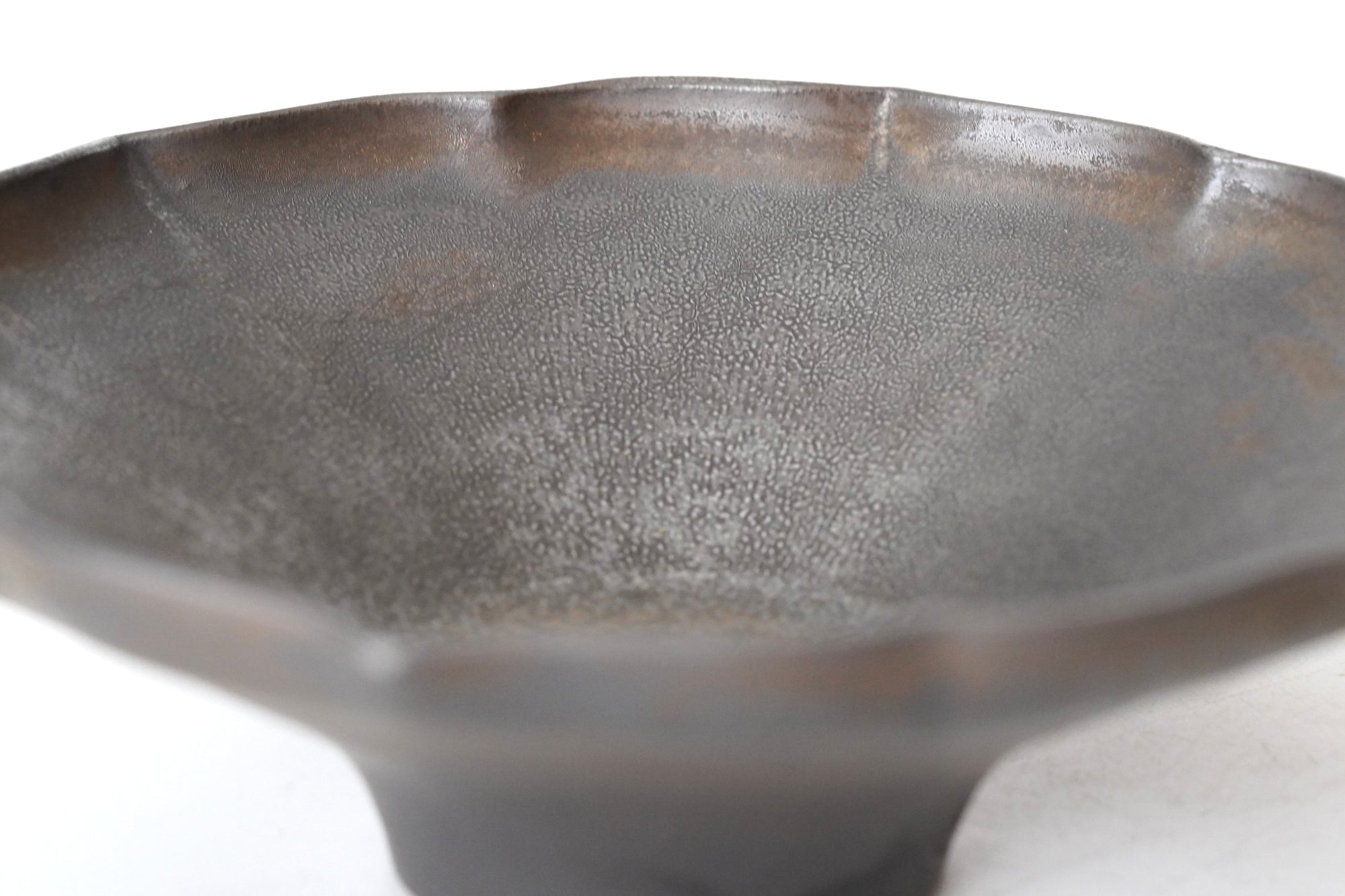 【Hideki Yamamoto】Kuro-yu flower-shaped morning glory bowl Small