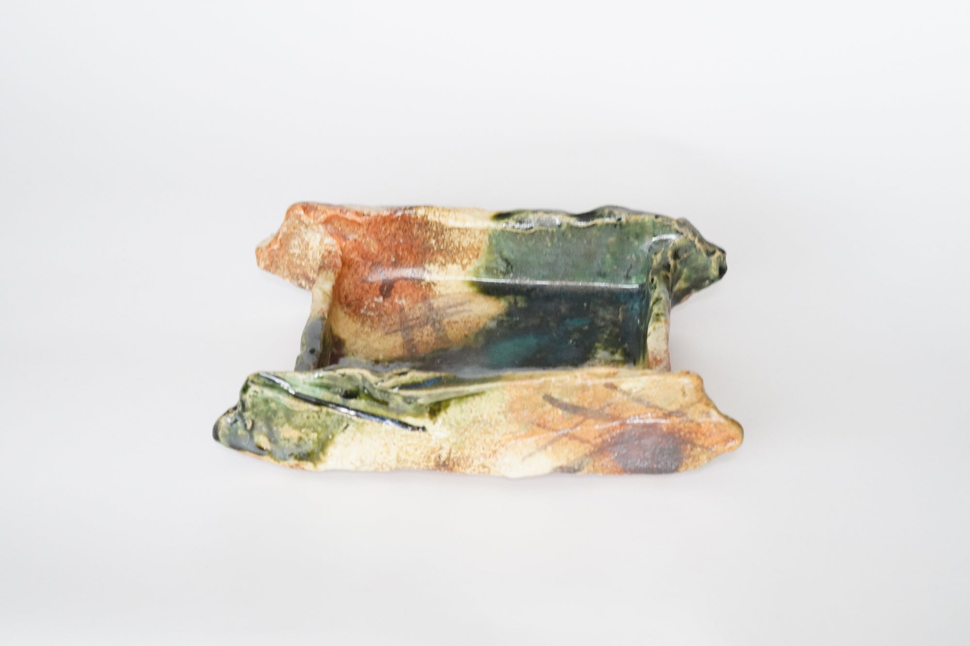 【Manabu Atarashi】ash glazed rectangle plate