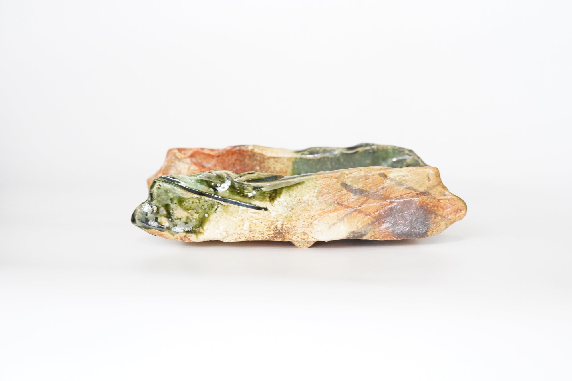 【Manabu Atarashi】ash glazed rectangle plate