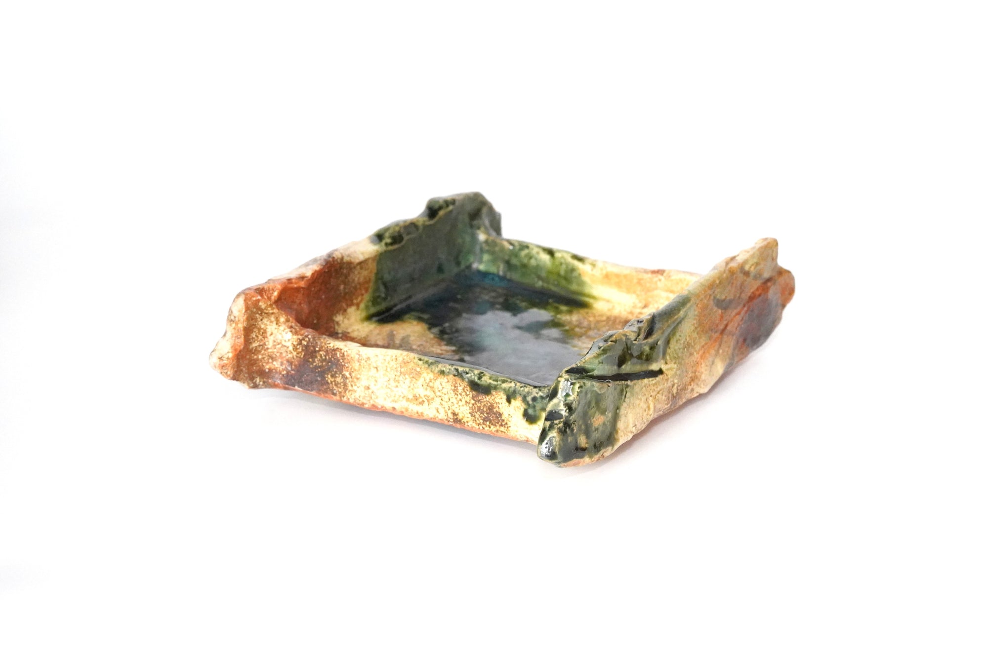 【Manabu Atarashi】ash glazed rectangle plate