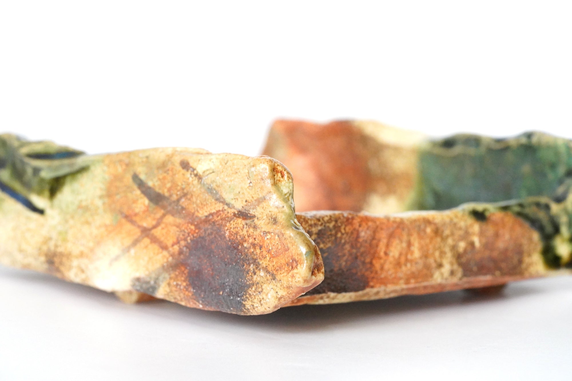 【Manabu Atarashi】ash glazed rectangle plate