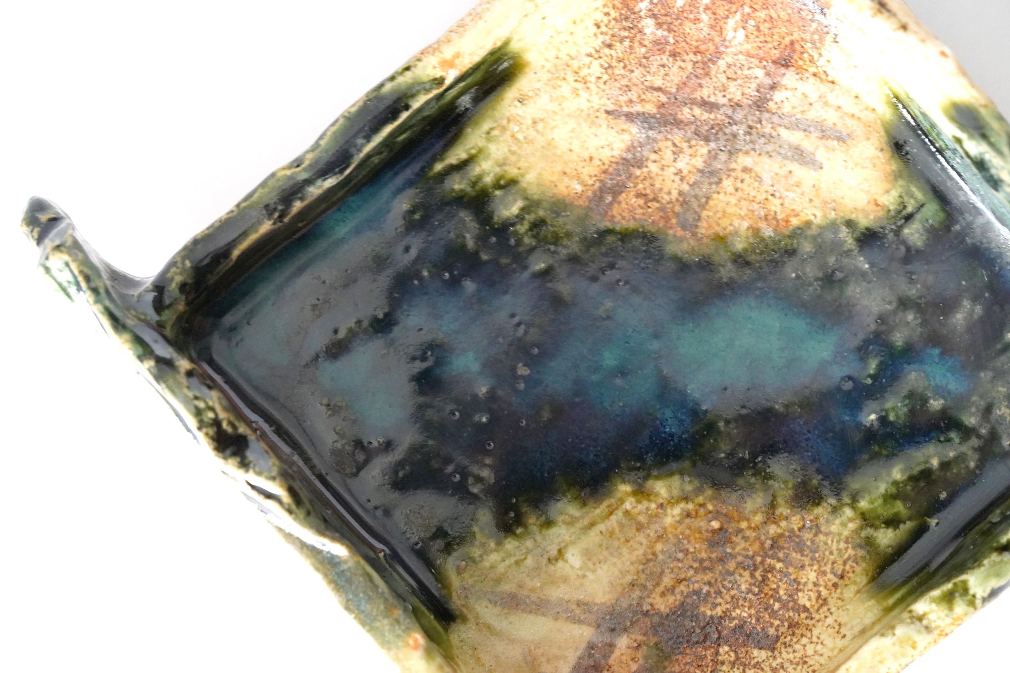 【Manabu Atarashi】ash glazed rectangle plate