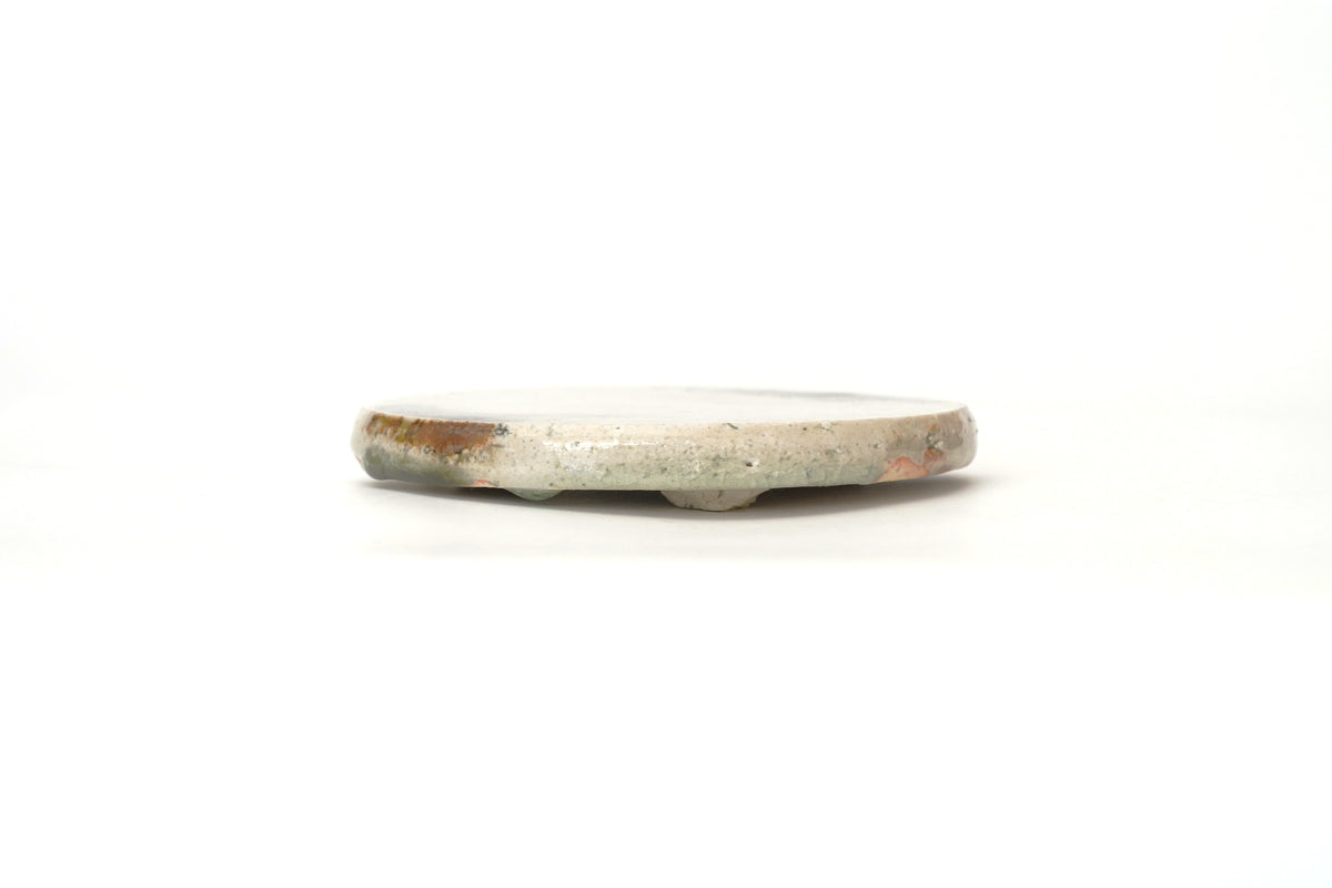【澤克典】灰釉丸皿　15cm