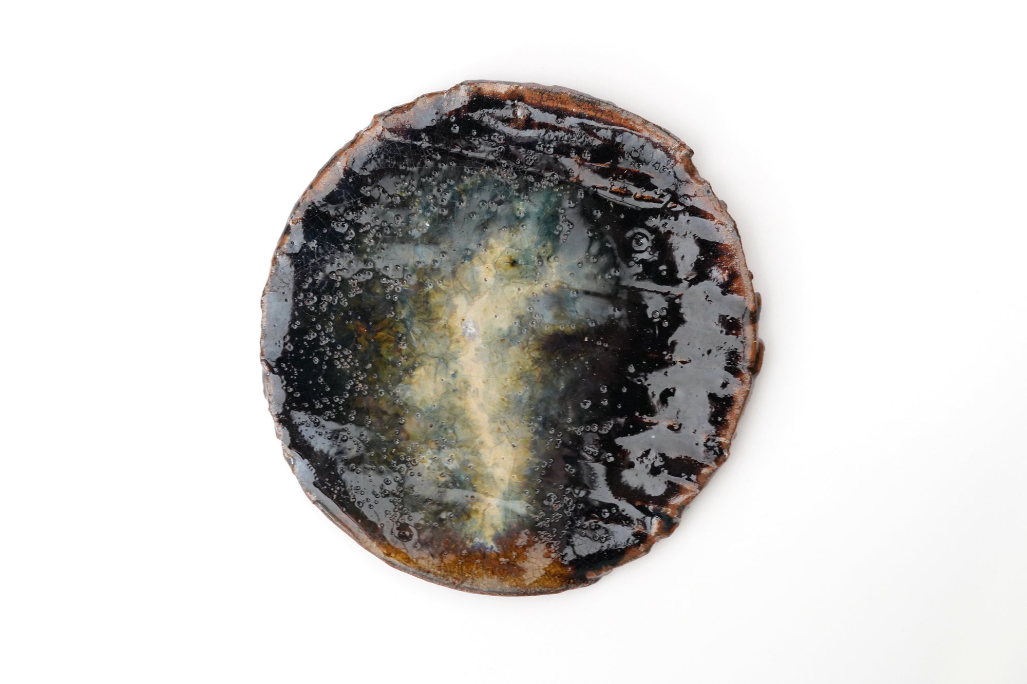 【鈴木大弓】アメ釉銘々皿