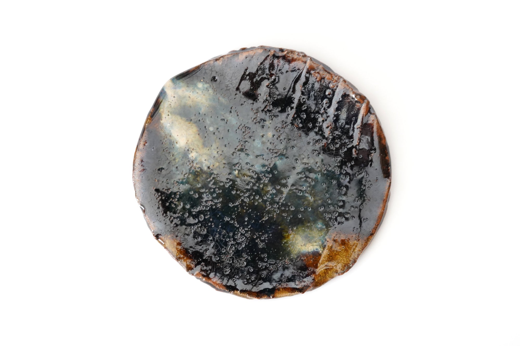 【鈴木大弓】アメ釉銘々皿