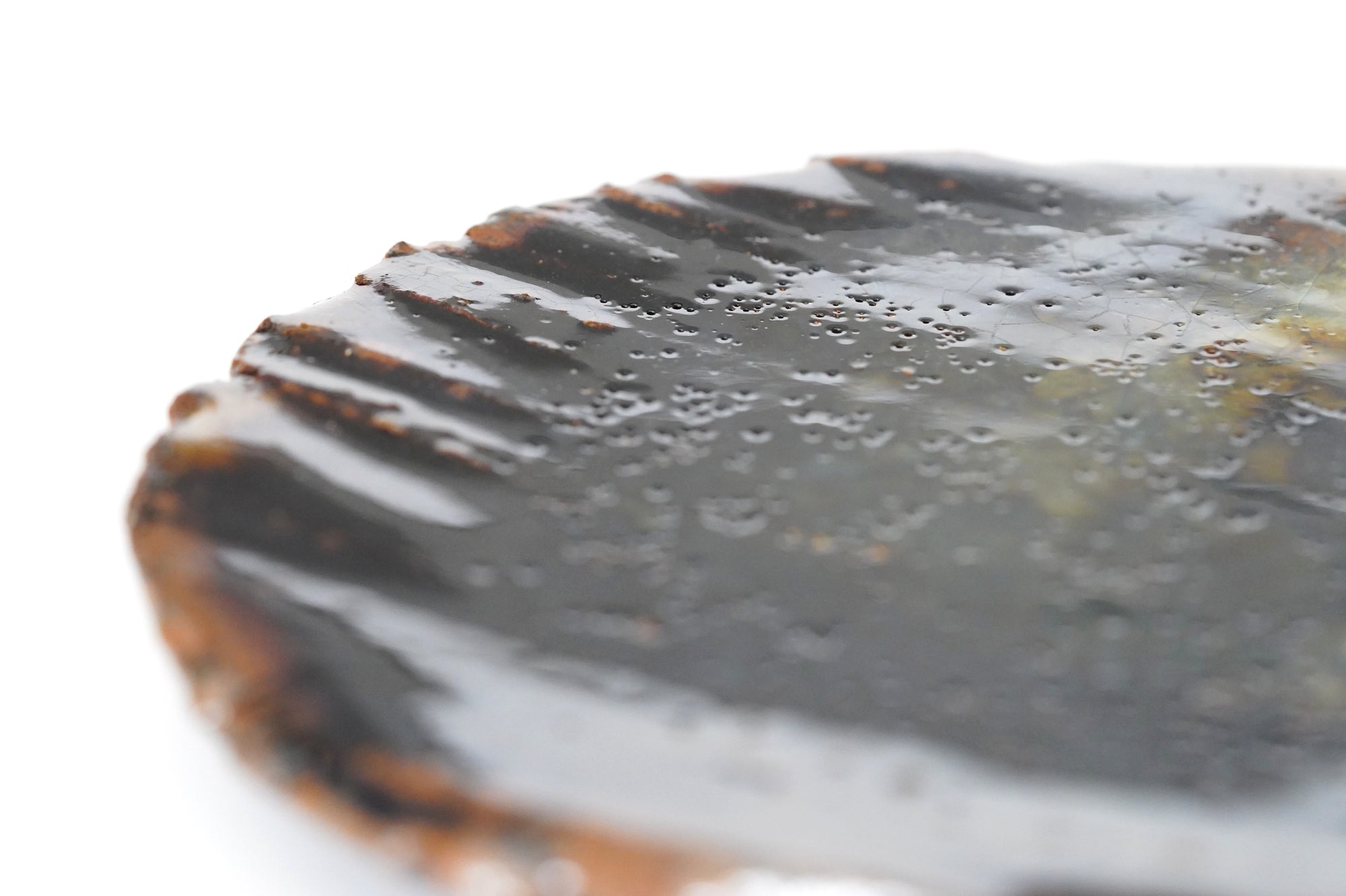 【鈴木大弓】アメ釉銘々皿