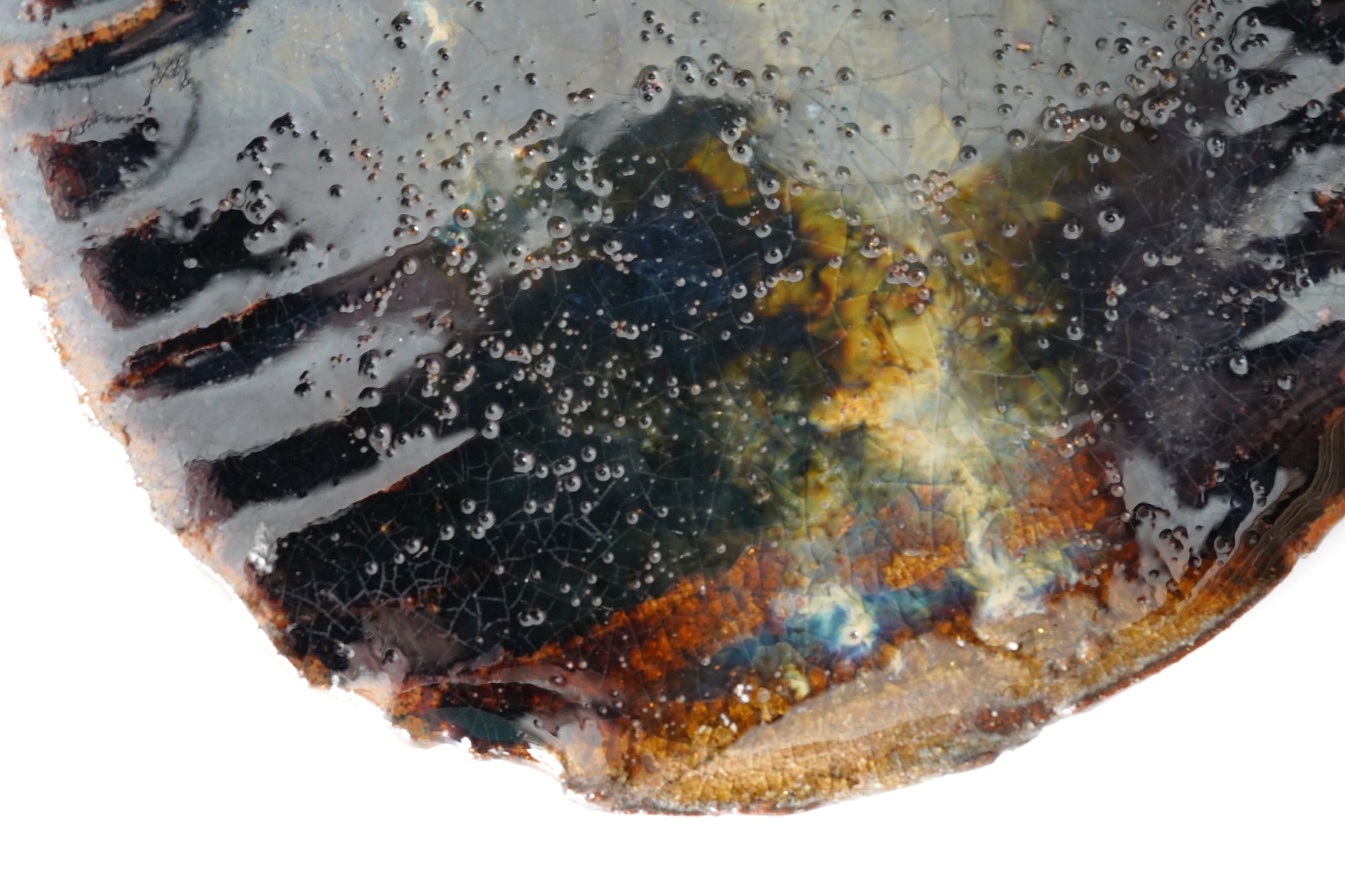 【鈴木大弓】アメ釉銘々皿