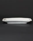 [Bunshogama] White porcelain shaped 5-inch plate with ridged flowers