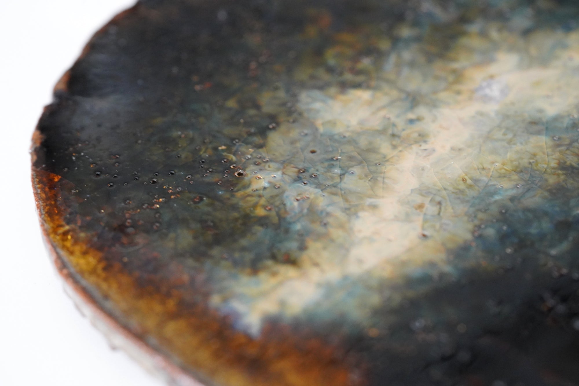 【鈴木大弓】アメ釉銘々皿