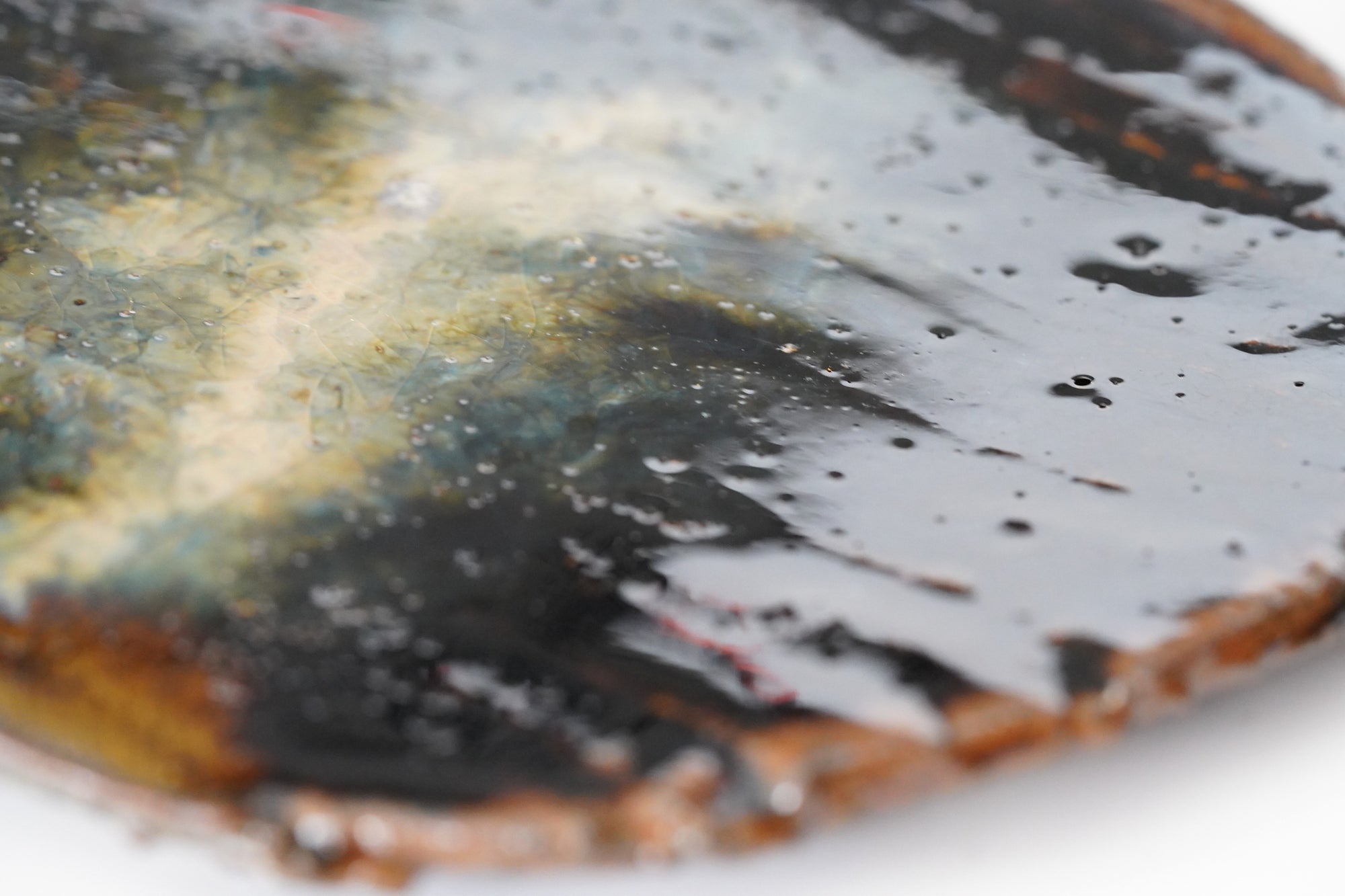 【鈴木大弓】アメ釉銘々皿