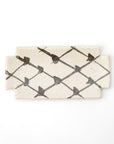 Karatsu rust lattice corner cut rectangular plate