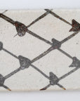 Karatsu rust lattice corner cut rectangular plate