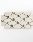 Karatsu rust lattice corner cut rectangular plate