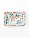 square flower patterned diamond-shaped plate