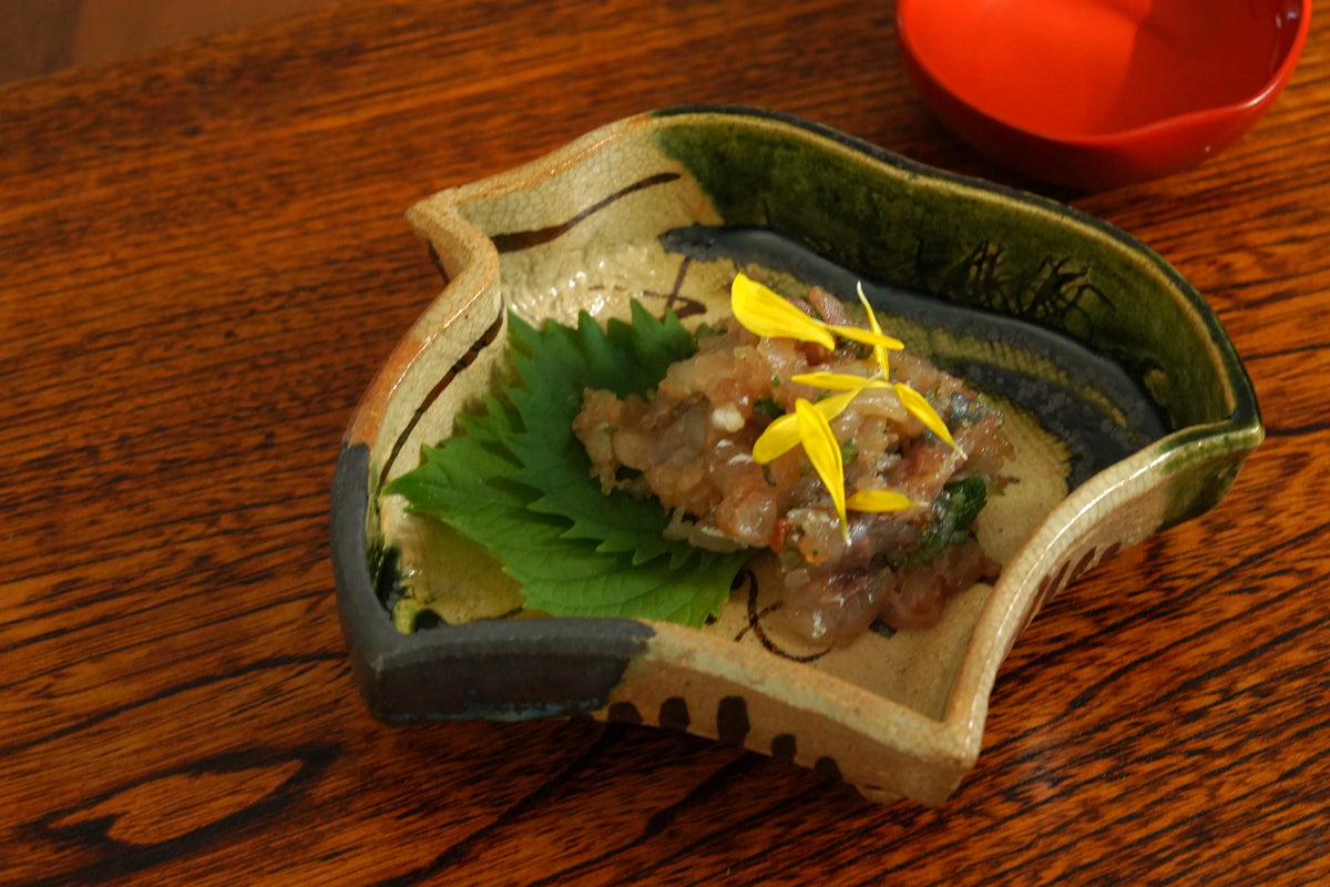 【寺田鉄平】織部千鳥形向付