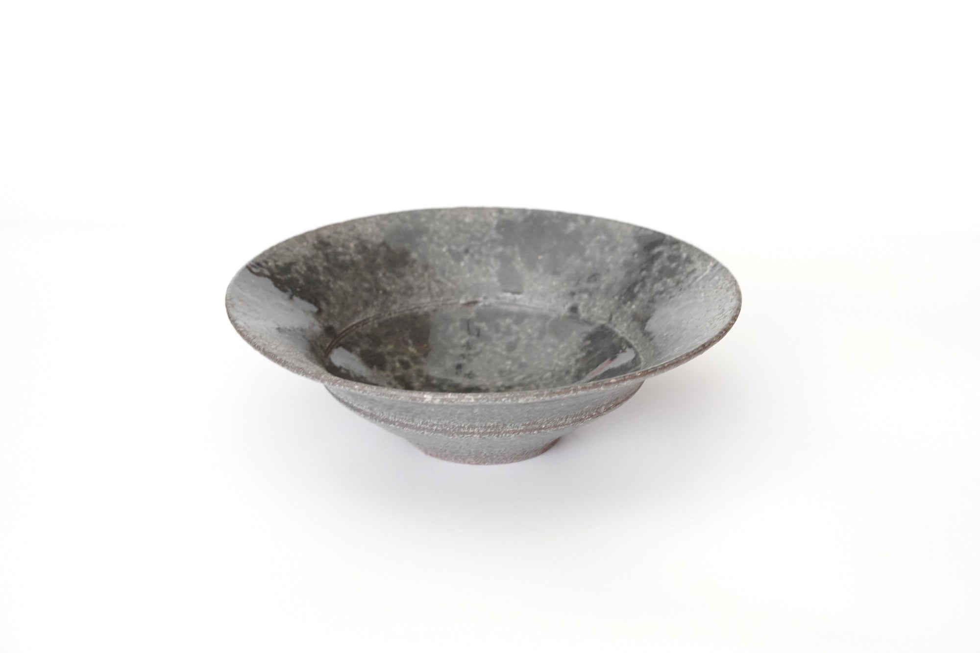 【Etsuji Noguchi】grayish black 6sun flat bowl