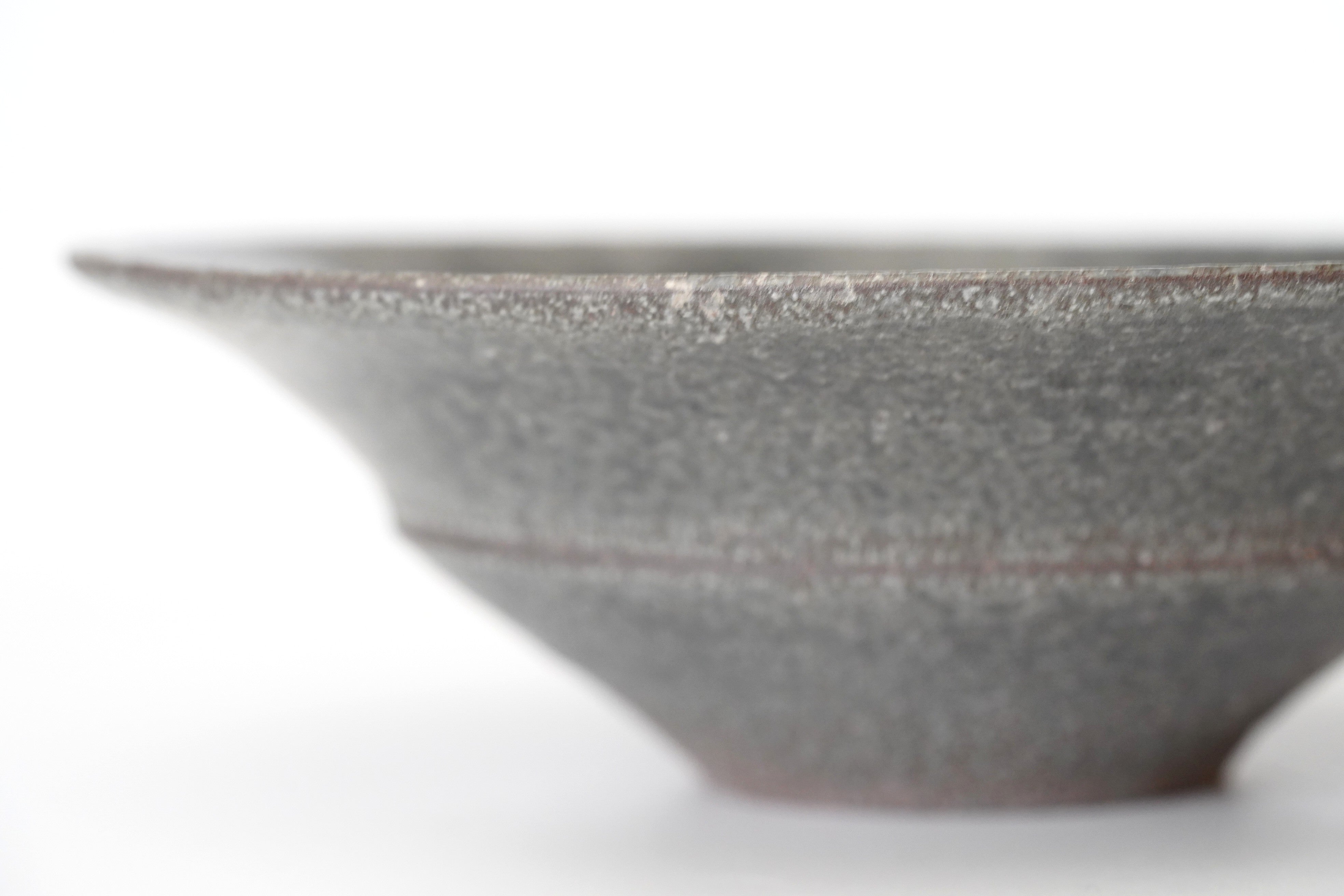 野口悦士】灰白黒 6寸リム鉢 – うつわ御結