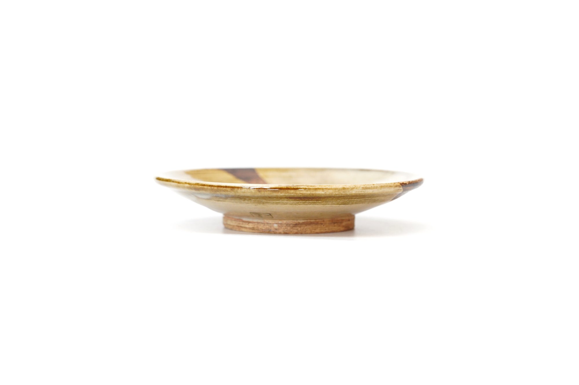 【柳瀬和之】小皿11.5ｃｍ　萌黄釉掛分