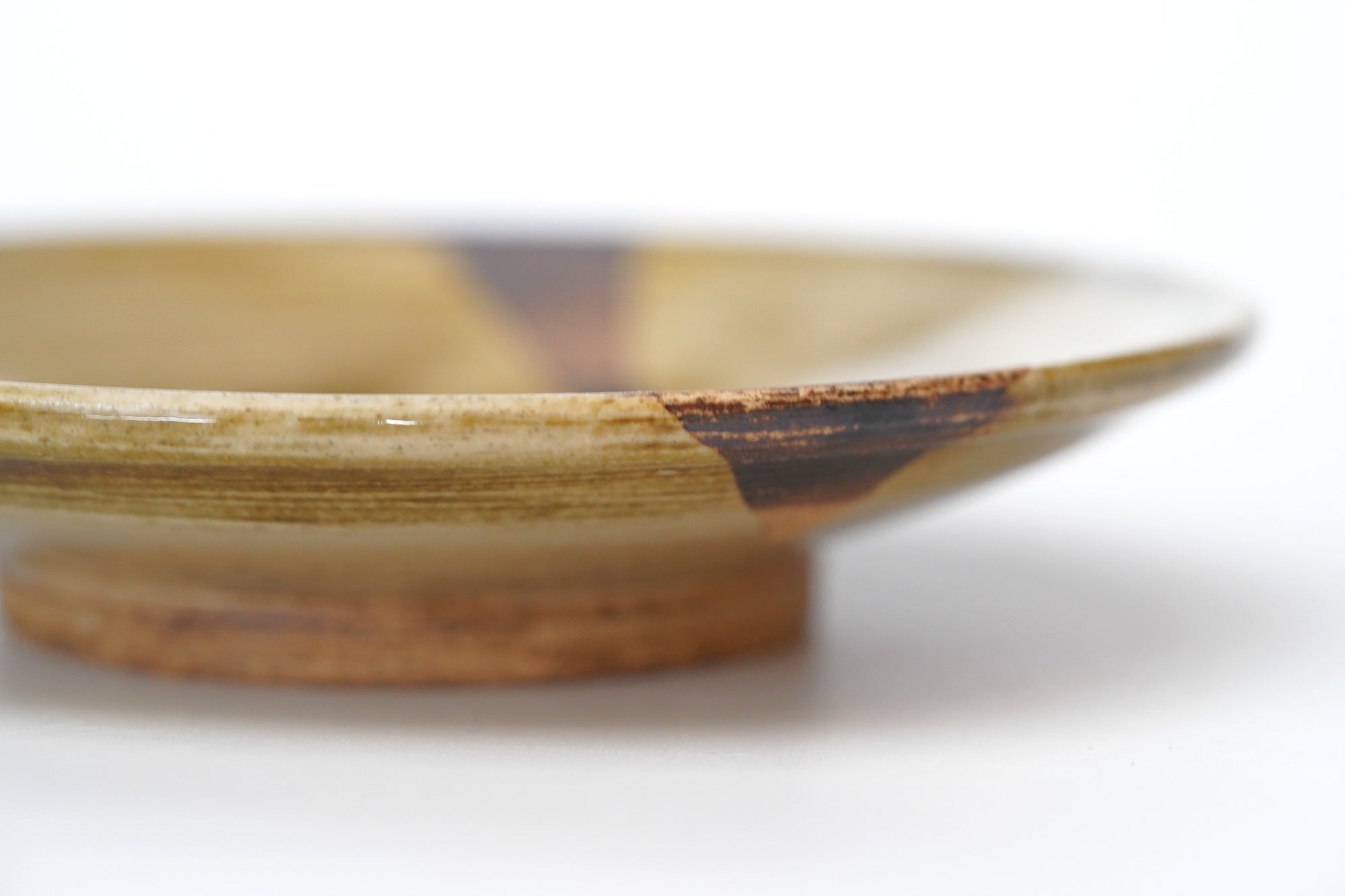 【柳瀬和之】小皿11.5ｃｍ　萌黄釉掛分