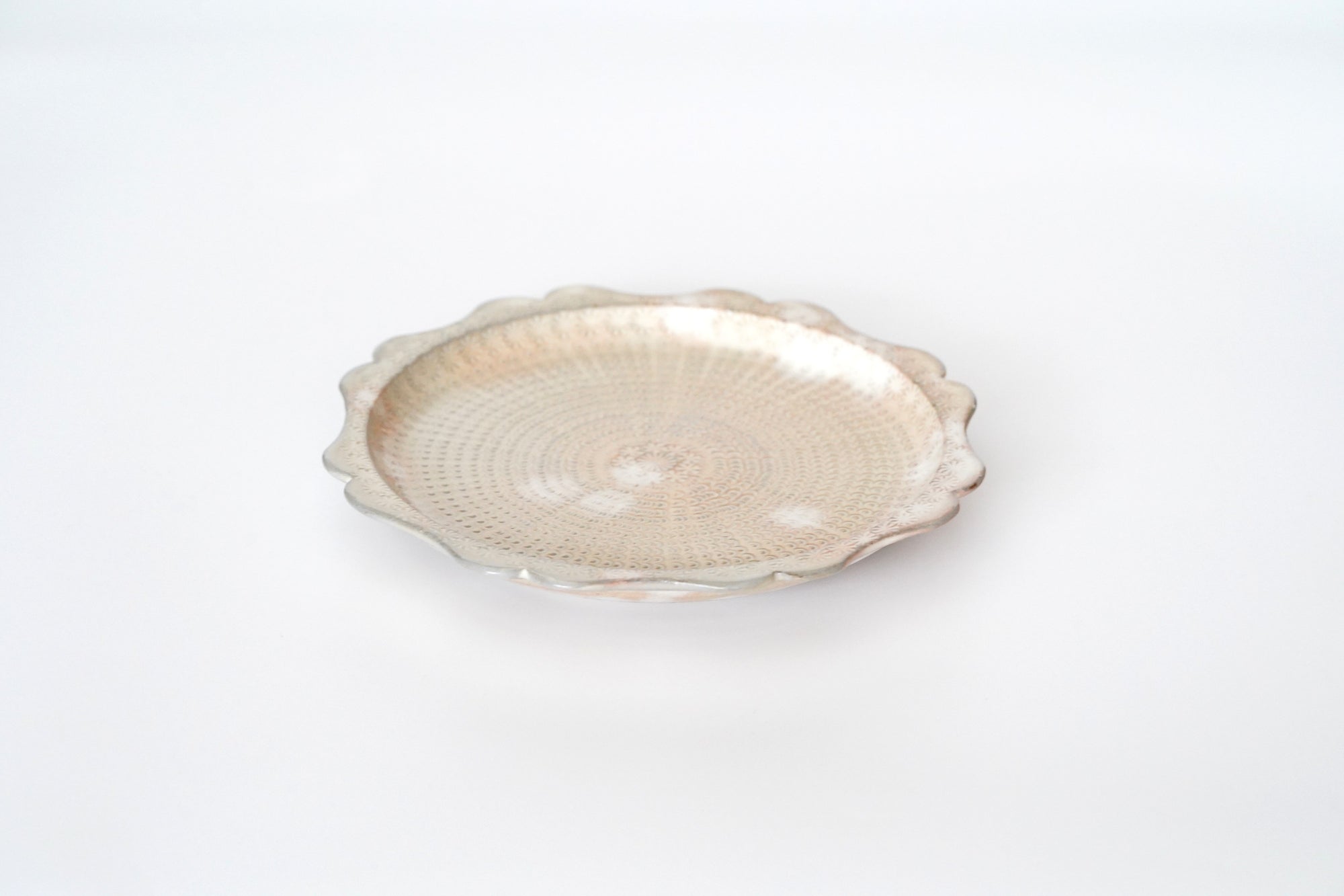 【宮里絵美】三島手輪花皿　14.5ｃｍ