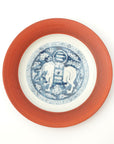 [Toshihiko Hirono] Old dyed chrysanthemum lotus carved plate
