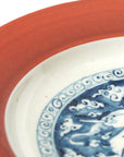 [Toshihiko Hirono] Old dyed chrysanthemum lotus carved plate