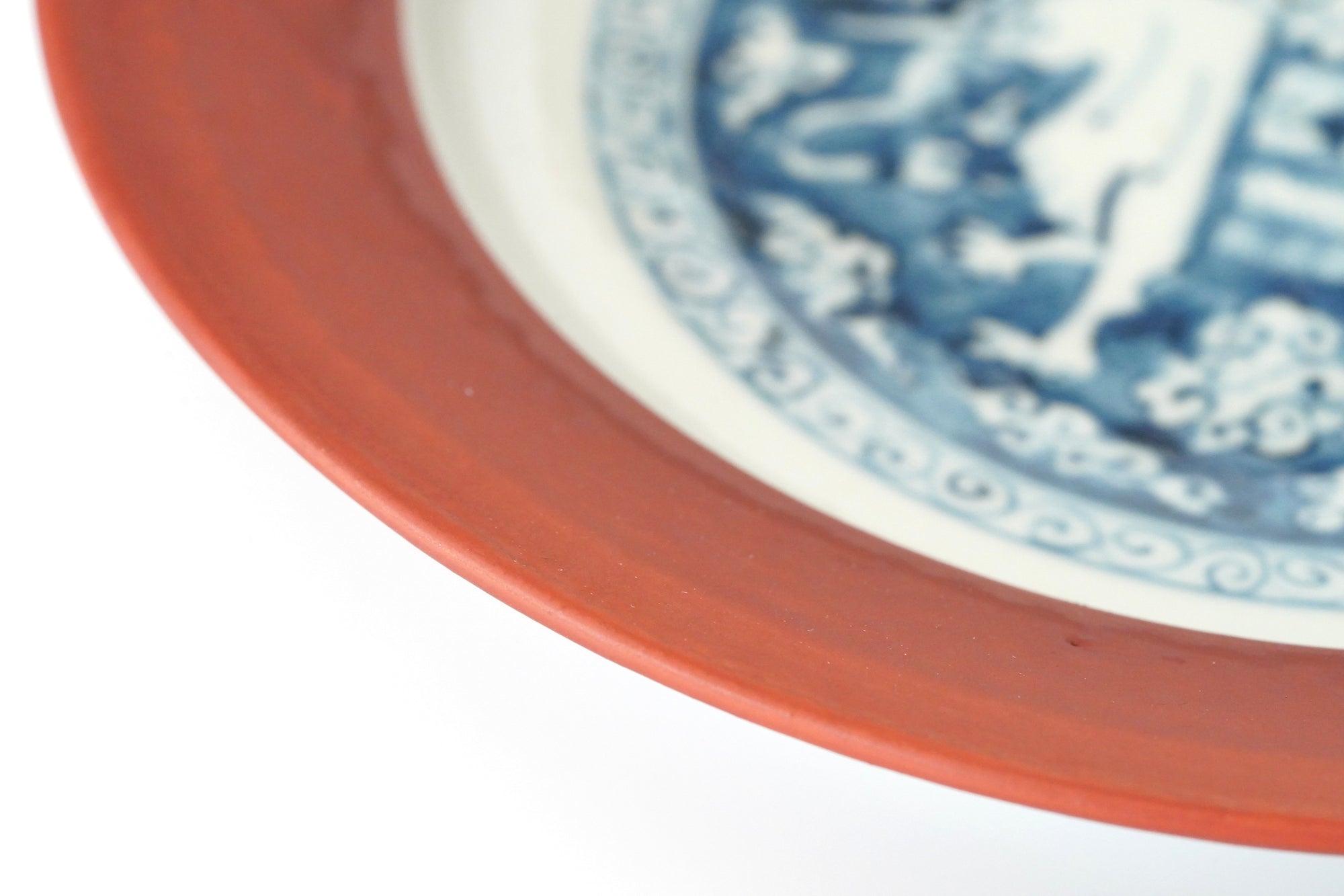 [Toshihiko Hirono] Old dyed chrysanthemum lotus carved plate