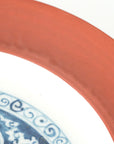 [Toshihiko Hirono] Old dyed chrysanthemum lotus carved plate