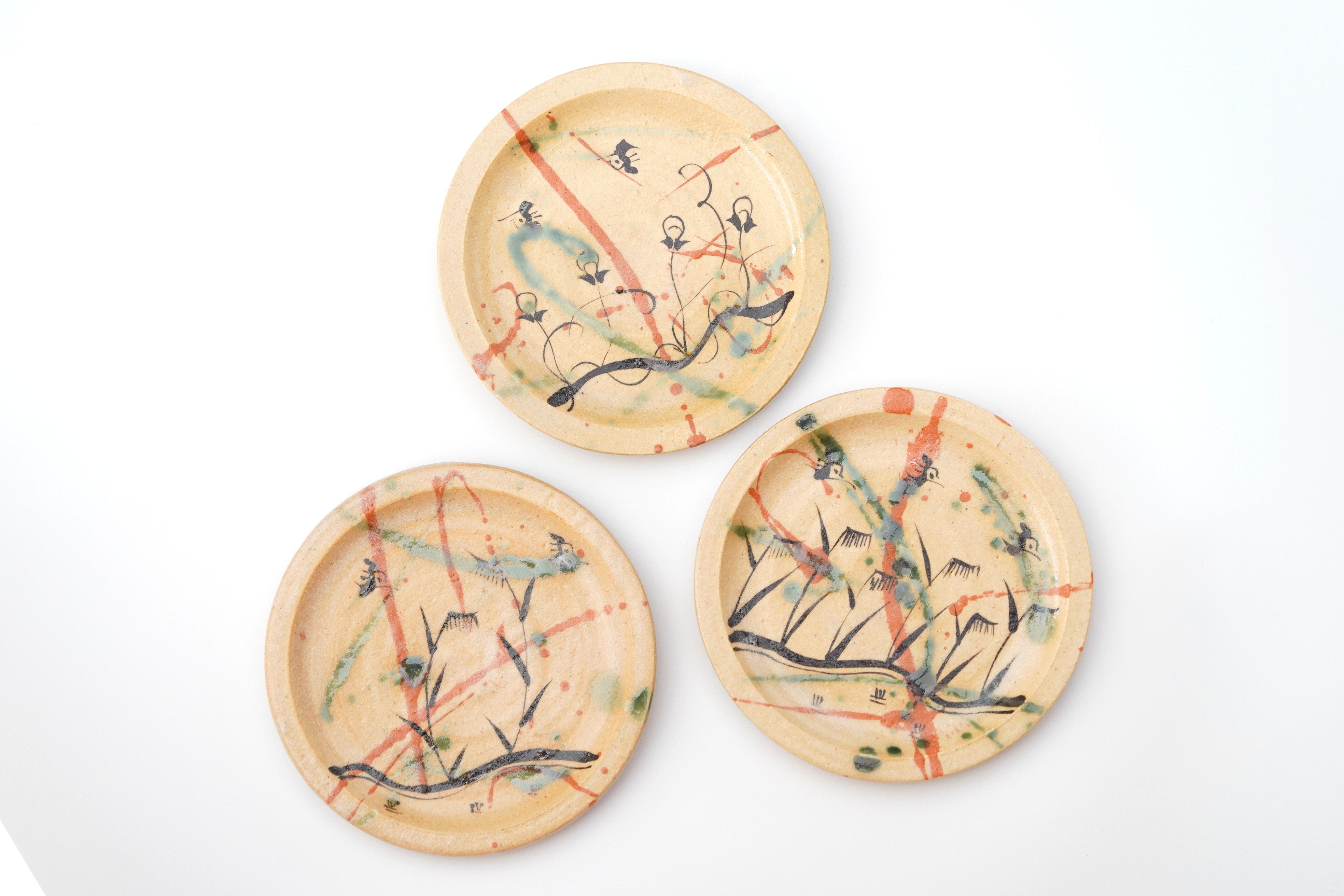 澤克典】弥七田織部丸皿 13㎝ – うつわ御結