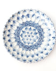 [Toshihiko Hirono] Old dyed chrysanthemum lotus carved plate