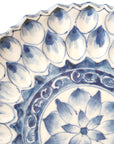 [Toshihiko Hirono] Old dyed chrysanthemum lotus carved plate