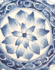[Toshihiko Hirono] Old dyed chrysanthemum lotus carved plate