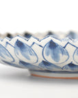 [Toshihiko Hirono] Old dyed chrysanthemum lotus carved plate