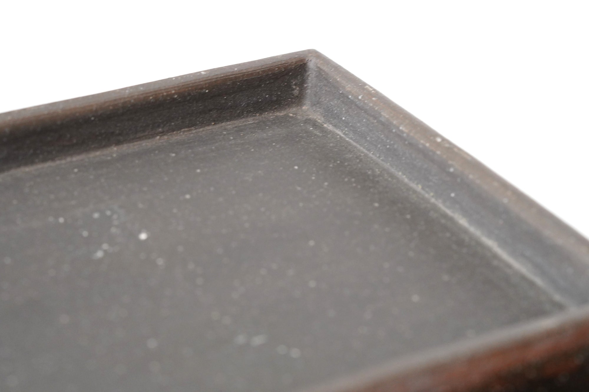 【山本英樹】黒フリット長角板皿　23×15ｃｍ