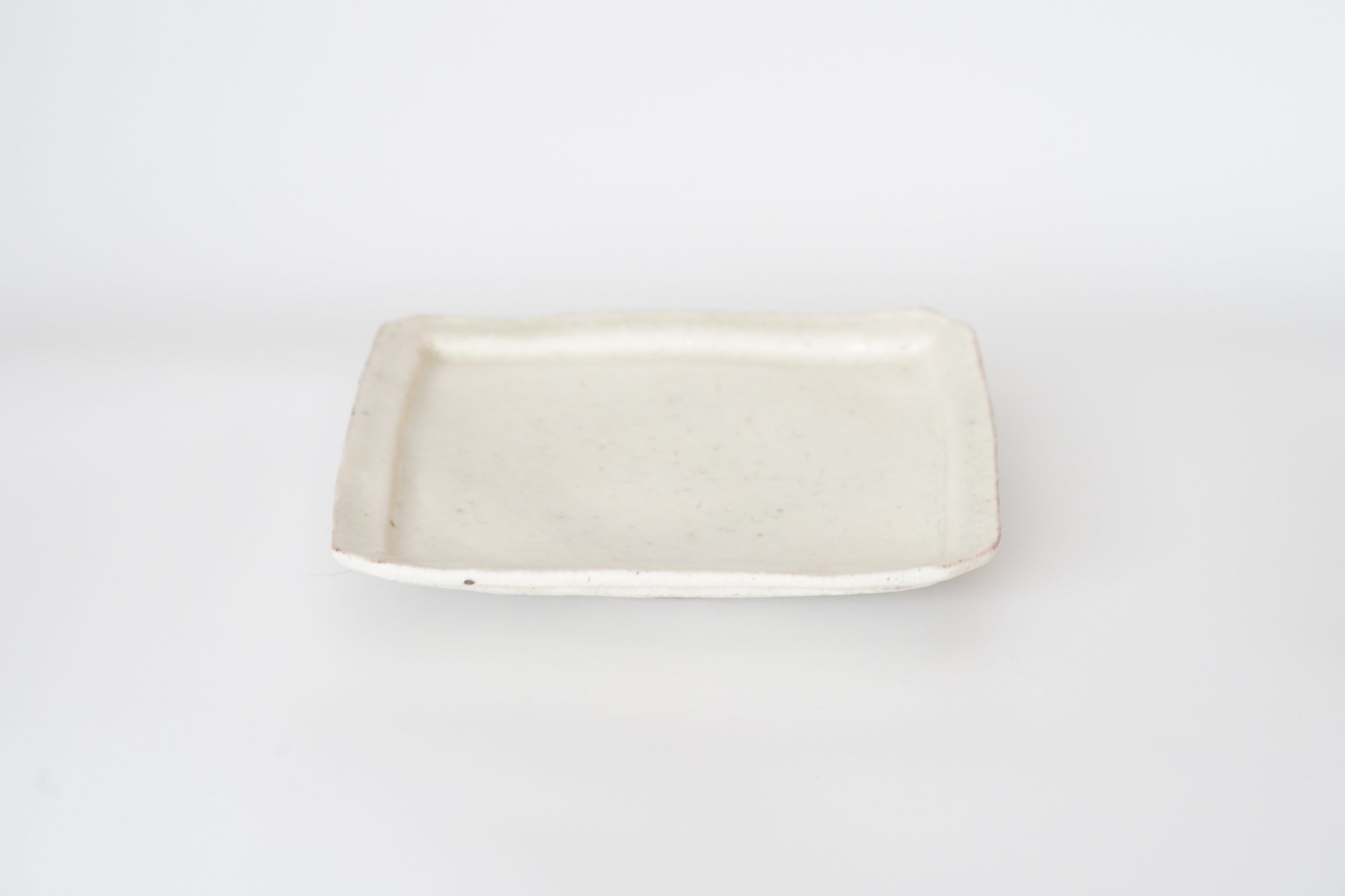 【杉本太郎】5.5寸角皿　白