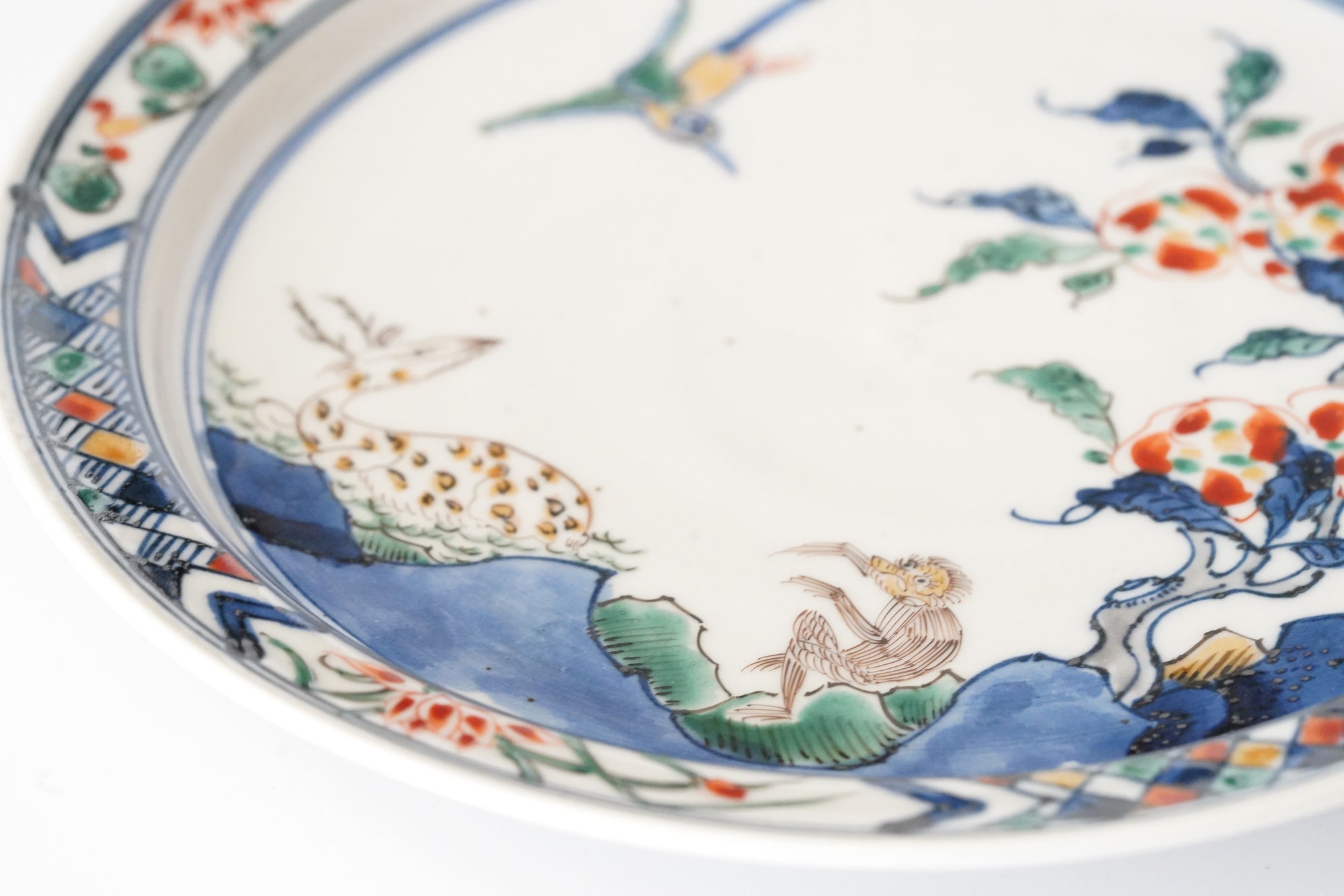 【加藤浩司】五色猴鹿图案盘