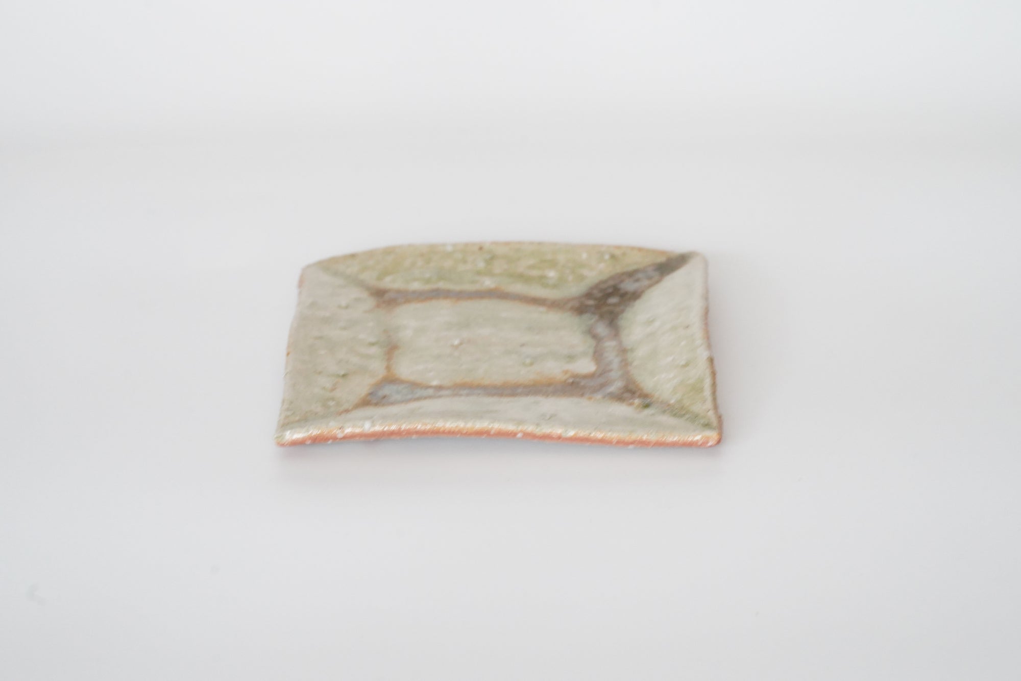 【辻村块】粉引角盘