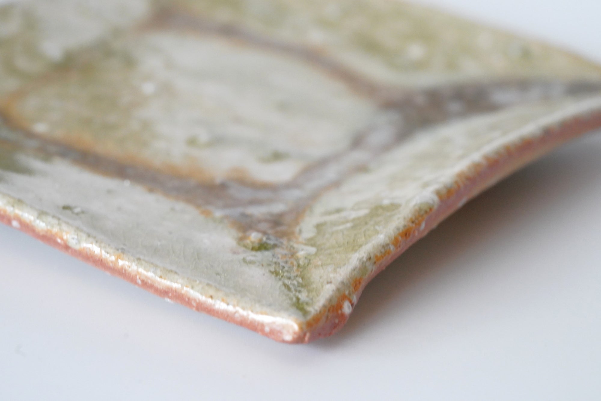 【辻村块】粉引角盘